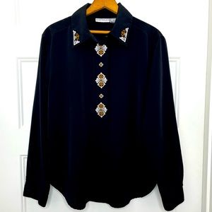 Black Embroidered Blouse